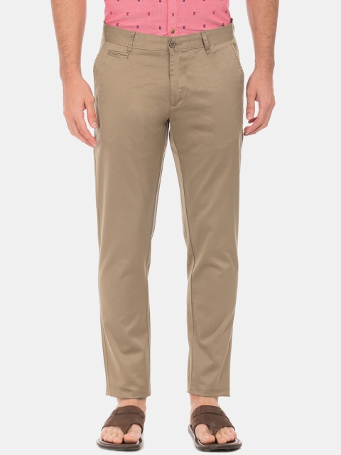 

Ruggers Men Beige Slim Fit Solid Regular Trousers