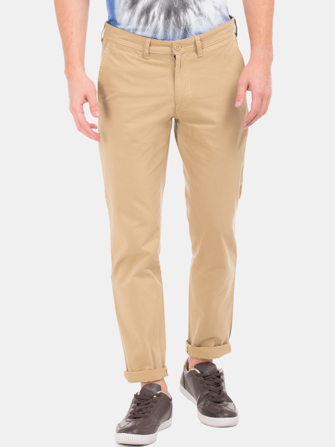 

Ruggers Men Beige Slim Fit Solid Regular Trousers