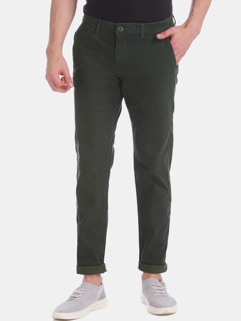 

Ruggers Men Green Slim Fit Solid Regular Trousers