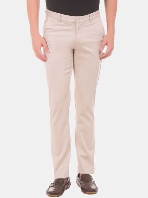 

Ruggers Men Beige Slim Fit Solid Chinos
