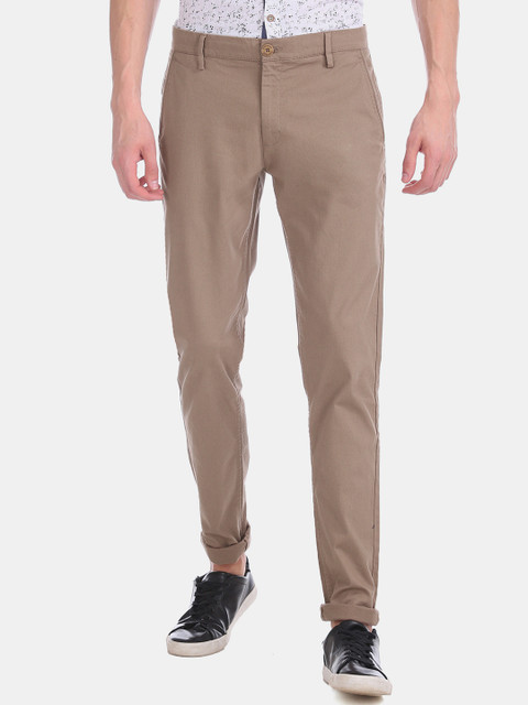 

Ruggers Men Brown Slim Fit Solid Regular Trousers