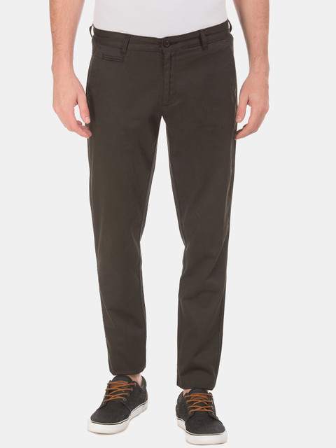 

Ruggers Men Brown Slim Fit Solid Regular Trousers