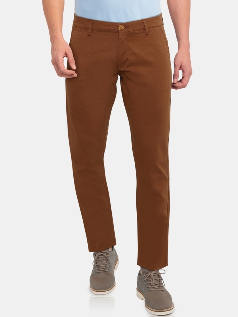 

Ruggers Men Brown Slim Fit Solid Regular Trousers