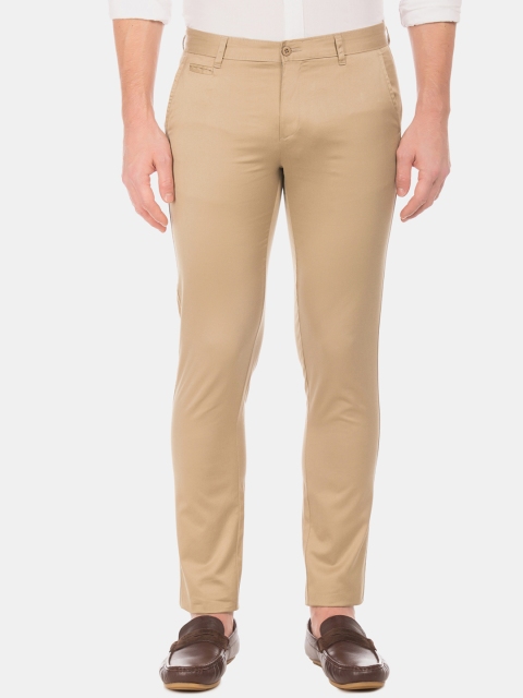

Ruggers Men Beige Slim Fit Solid Chinos