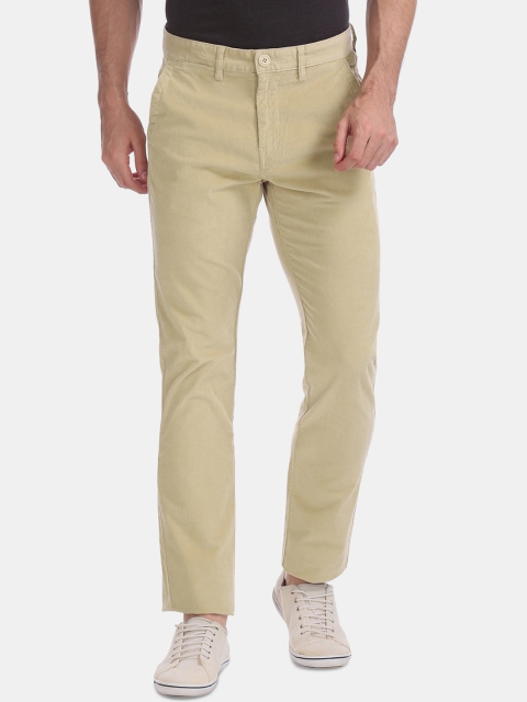 

Ruggers Men Beige Slim Fit Solid Regular Trousers