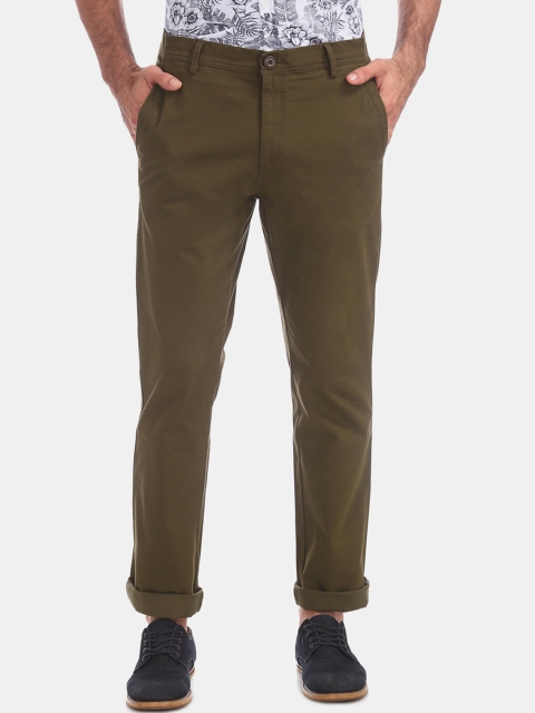 

Ruggers Men Brown Slim Fit Solid Regular Trousers