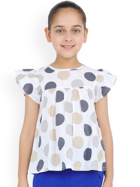 

One Friday Girls White Printed A-Line Top