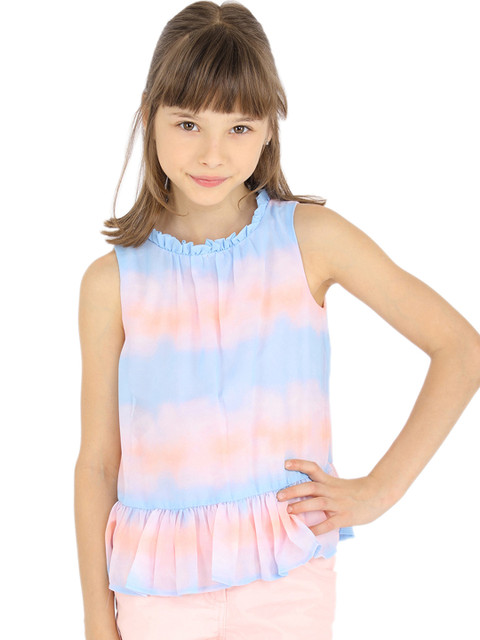 

One Friday Girls Pink & Blue Dyed Top