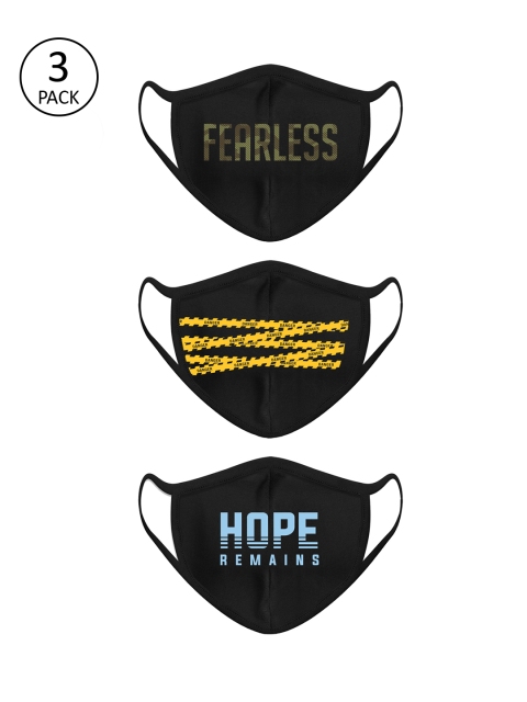 

Bewakoof Unisex 3 Pcs 2-Layer Protective Masks, Black