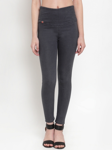 

Everlush Women Charcoal Grey Solid Slim Fit Jeggings