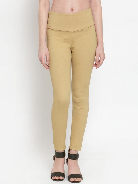 

Everlush Women Beige Solid Slim Fit Denim Jeggings