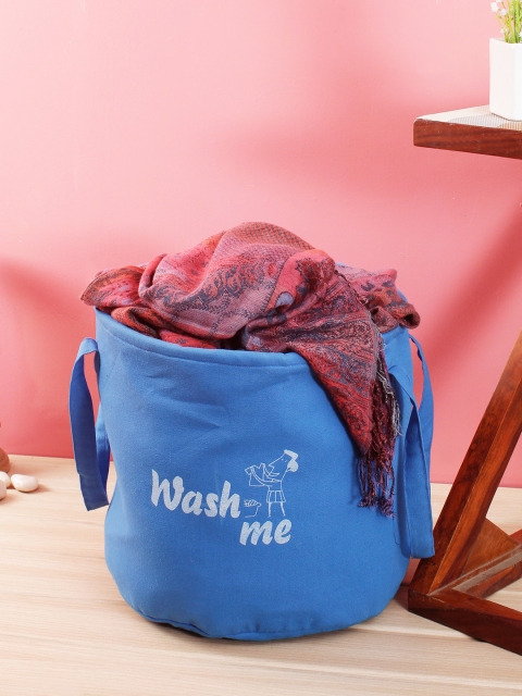 

Rajasthan Decor Blue Solid Foldable Laundry Bag