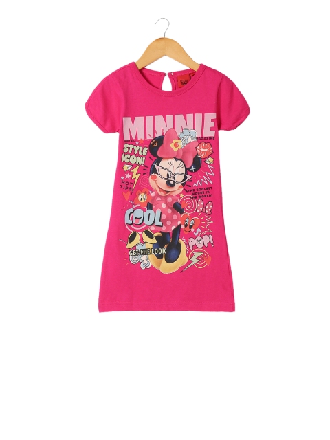 

Colt Girls Pink & Black Minnie Mouse Printed T-shirt Dress