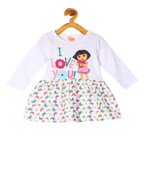 

Colt Girls White Printed Fit and Flare Dress