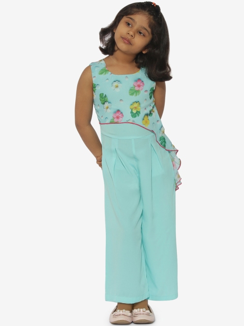 

Stylo Bug Girls Turquoise Blue & Green Printed Basic Jumpsuit