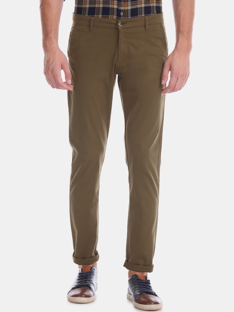 

Ruggers Men Brown Regular Fit Solid Regular Trousers