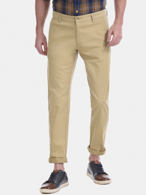 

Ruggers Men Beige Regular Fit Solid Regular Trousers
