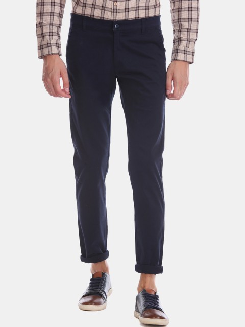 

Ruggers Men Blue Slim Fit Solid Regular Trousers