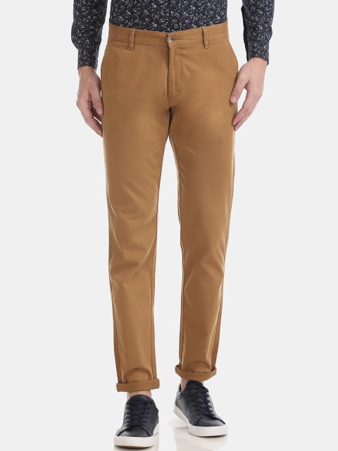 

Ruggers Men Brown Slim Fit Solid Regular Trousers