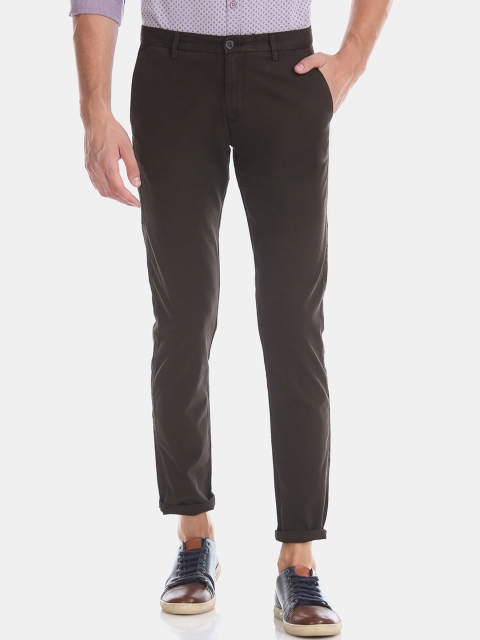 

Ruggers Men Brown Slim Fit Solid Regular Trousers