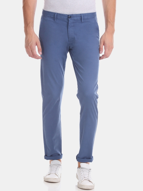 

Ruggers Men Blue Regular Fit Solid Regular Trousers