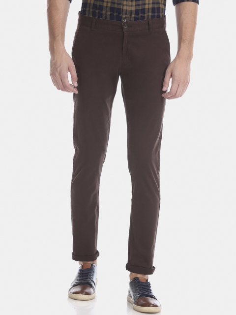 

Ruggers Men Brown Solid Regular Trousers