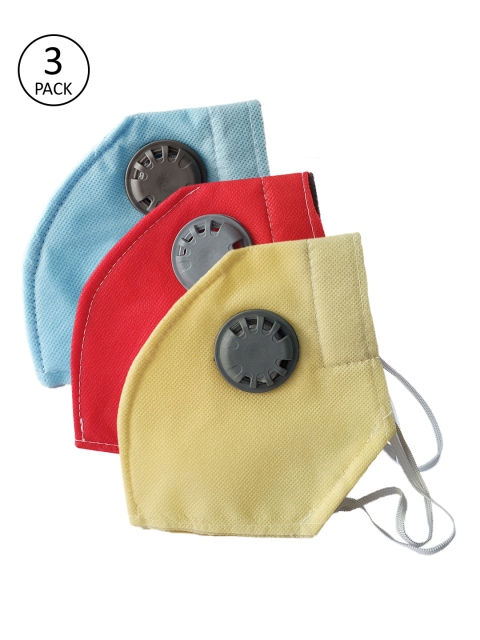 

Jompers Adults Blue Pack of 3 Reusable 2-Layers Outdoor Protective Mask With Filter, Multi
