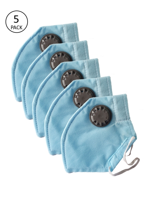 

Jompers Adults Blue Pack of 5 Reusable 2-Layers Outdoor Protective Mask With Filter