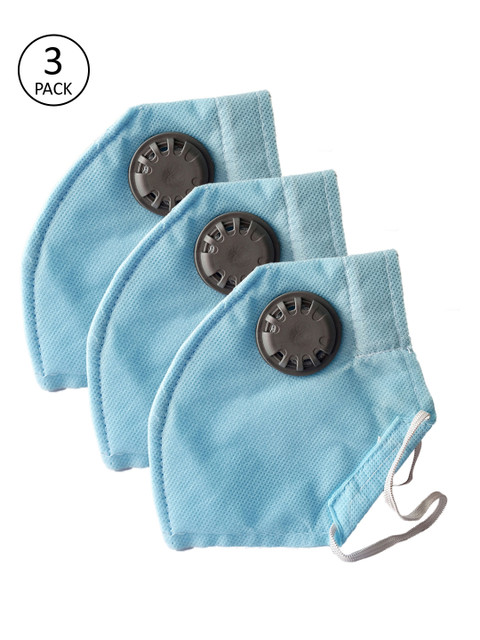 

Jompers Adults Blue Pack of 3 Reusable 2-Layers Outdoor Protective Mask With Filter