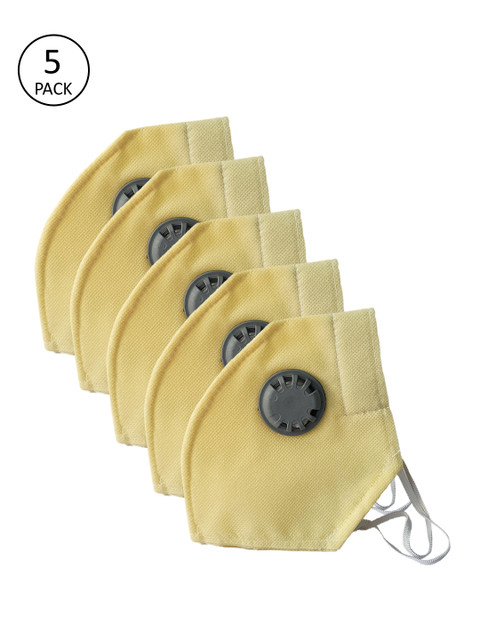 

Jompers Unisex Yellow 5 Pcs 2 Ply Reusable Outdoor Protective Mask With Filter