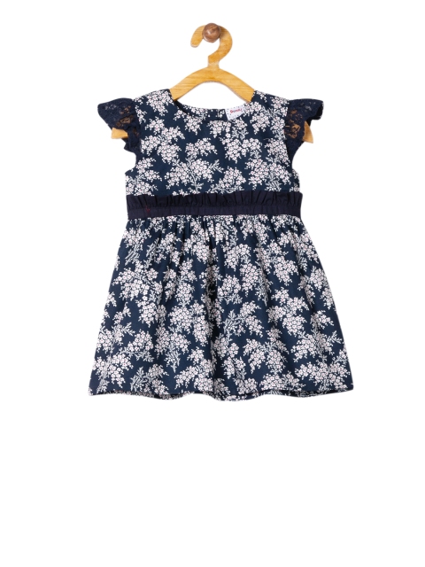 

Donuts Girls Blue Printed Fit and Flare Dress