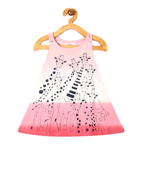 

Donuts Girls Pink Printed A-Line Dress