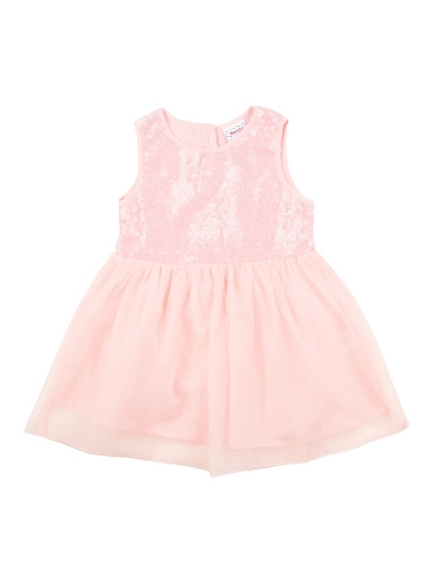 

Donuts Infant Girls Peach Embellished Fit and Flare Dress