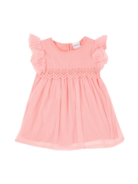 

Donuts Infant Girls Pink Solid Empire Dress