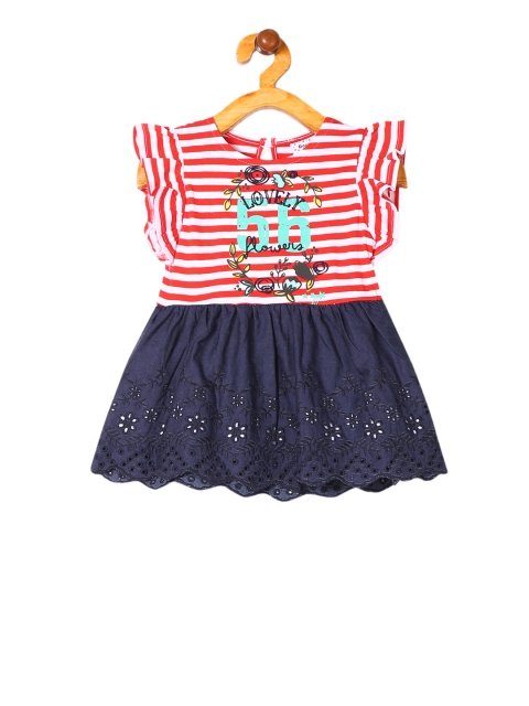 

Donuts Girls Red Striped Fit and Flare Dress