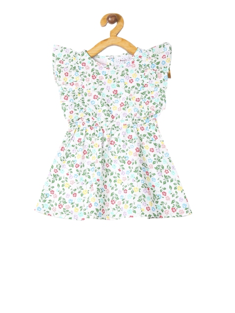 

Donuts Girls White Printed Fit and Flare Dress