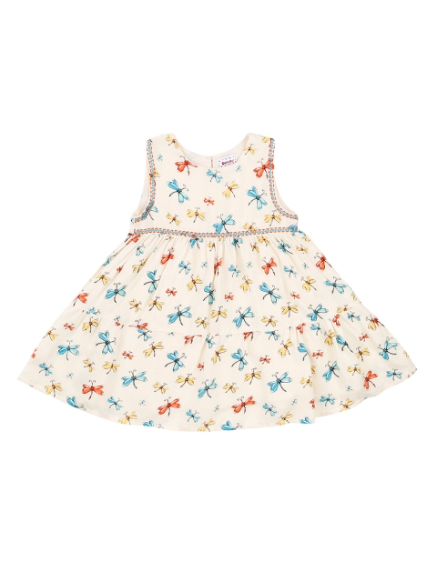 

Donuts Girls Off-White Printed Fit and Flare Dress