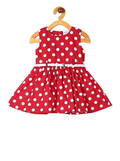 

Donuts Girls Red Printed Fit and Flare Dress
