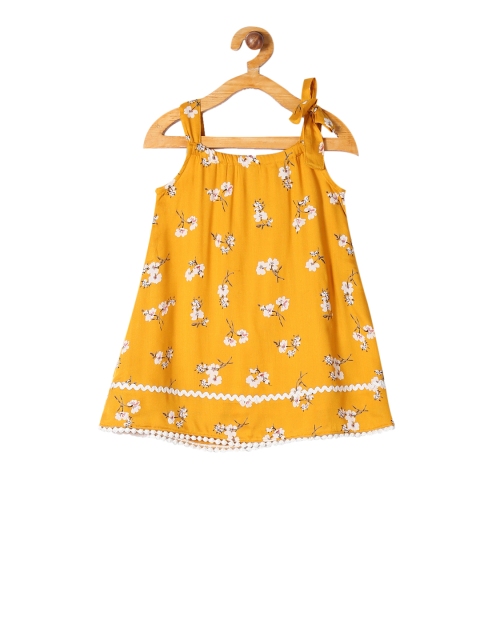 

Donuts Girls Yellow Printed A-Line Dress