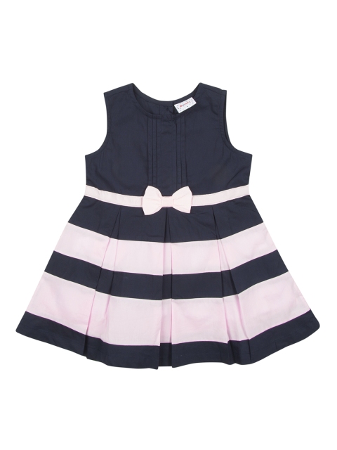 

Donuts Girls Blue & Pink Striped Fit and Flare Dress