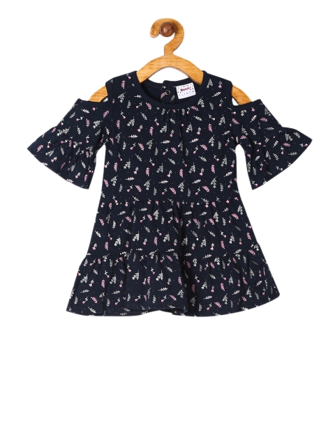 

Donuts Girls Blue Printed Fit and Flare Dress