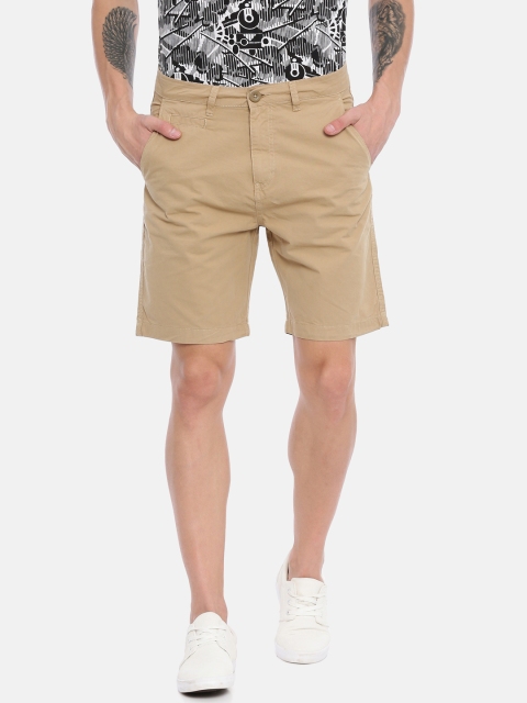 

Breakbounce Men Beige Solid Slim Fit Chino Shorts