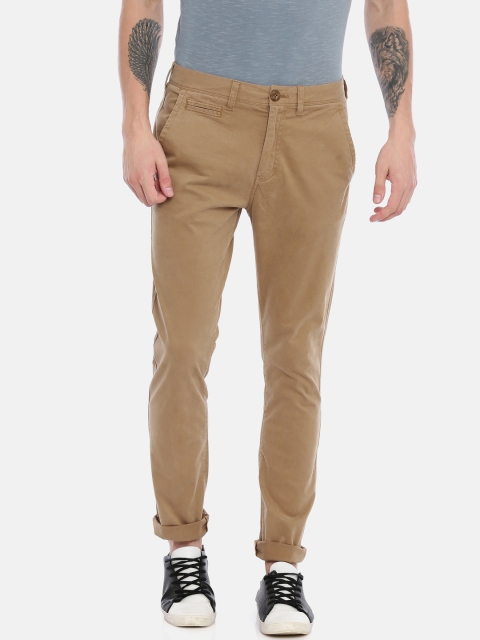 

Breakbounce Men Beige Skinny Fit Solid Regular Trousers