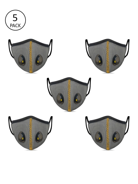 

Lioncrown Unisex Set of 5 Grey Alpha Herring Reusable Outdoor Face Masks