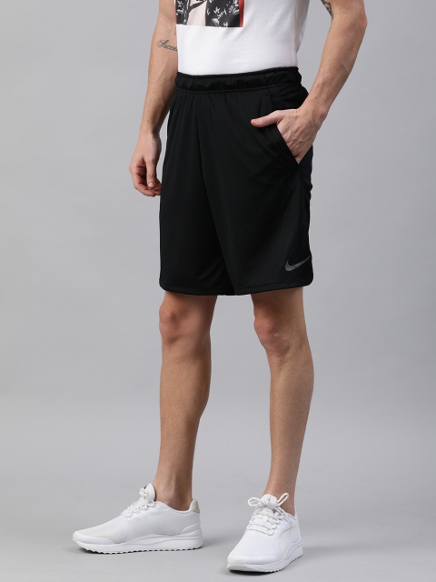 

Nike Men Black Solid Regular Fit Dri-Fit Training Sports Shorts