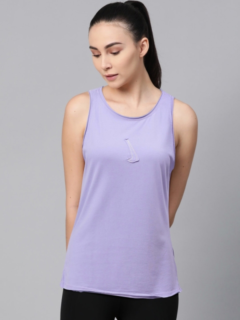 

Nike Women Purple Dry Tank Yoga 2 Soft W Standard Fit Solid Training Top