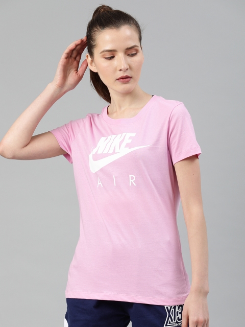 

Nike Women Pink Printed AS NSW AIR CREW FS Round Neck T-shirt
