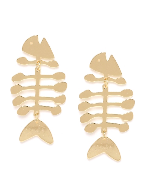 

Blueberry Gold-Plated Handcrafted Fish-Shaped Drop Earrings