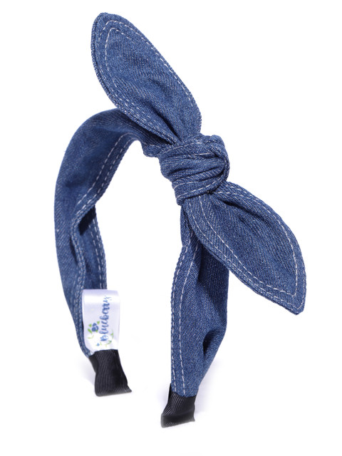 

Blueberry Women Navy Blue Knot Detail Denim Hairband