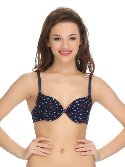 

Clovia Blue Printed Push-Up Bra BR0425P0838B